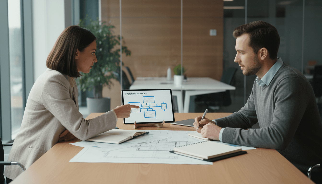 Technical leadership consulting meeting with strategy planning